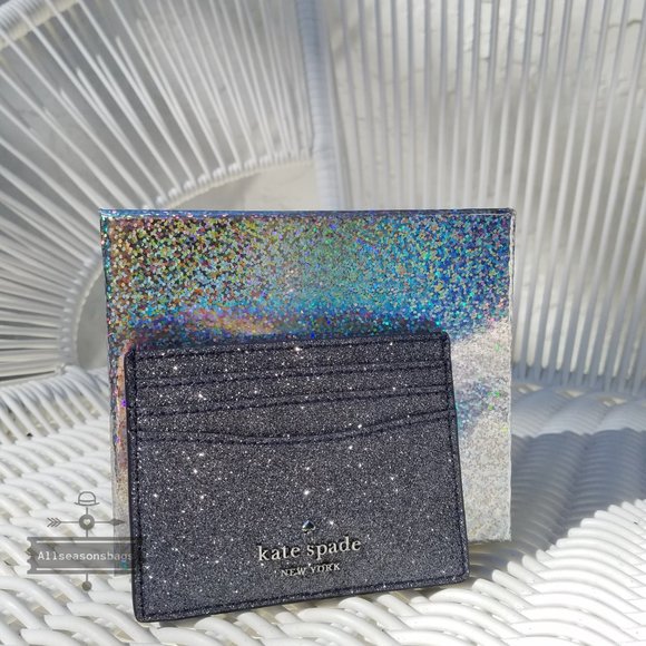 Kate Spade GLITTER card slim holder Dusk Navy - Picture 4 of 5
